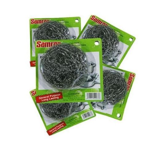 Stainless Steel Scourer / Steel Scrub With Filter Sponge