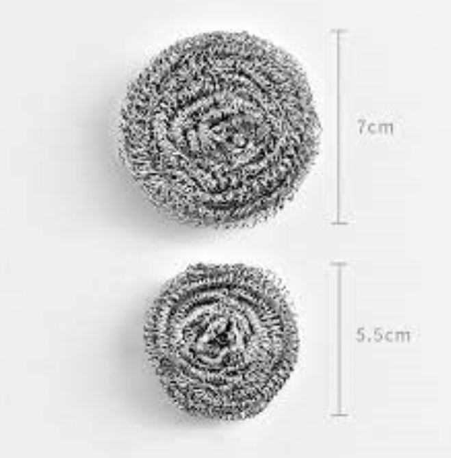 Stainless Steel Scourer / Steel Scrub With Filter Sponge