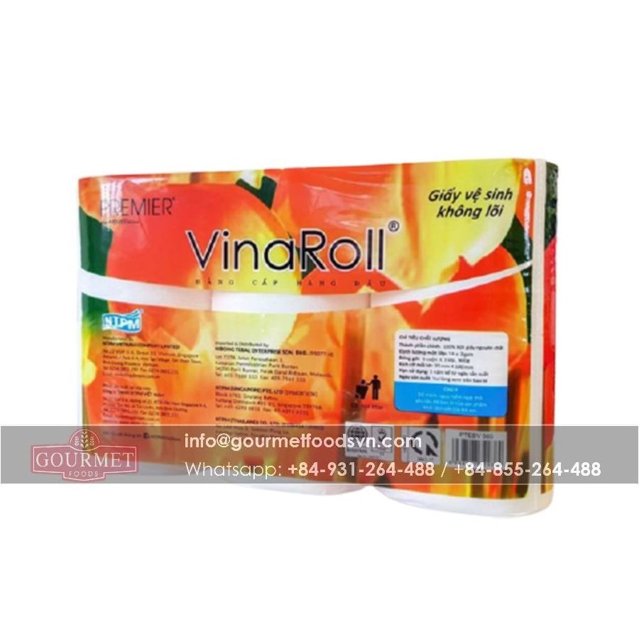 VinaRoll Non-Core Toilet Paper 3 Layers Export From Vietnam/ Wholesale Toilet Tissue Paper