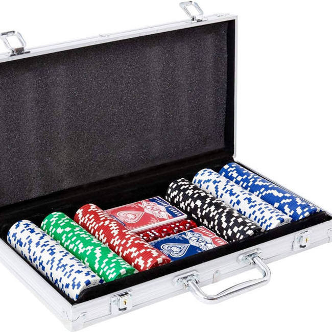 Professional 300 poker Chip set Box Portable trunk Toolbox custom poker chips set in aluminum case Silver display box sample box