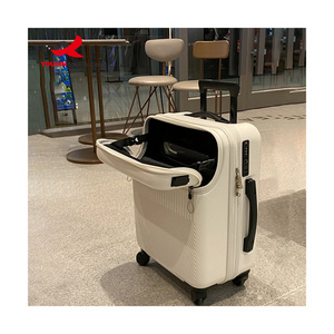 2024 Multifunction Luggage Custom Design Aluminum Suitcase Travel Bag PC Smart Luggage With Front Pocket travelling suitcases