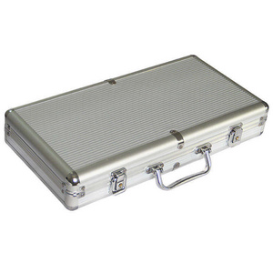 300 yard Chip Box Portable Toolbox custom Premium Luxury poker chips set aluminum case Silver Instrument display box sample box