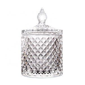 Safety packing eco - friendly clear white glass jar for candle with lid