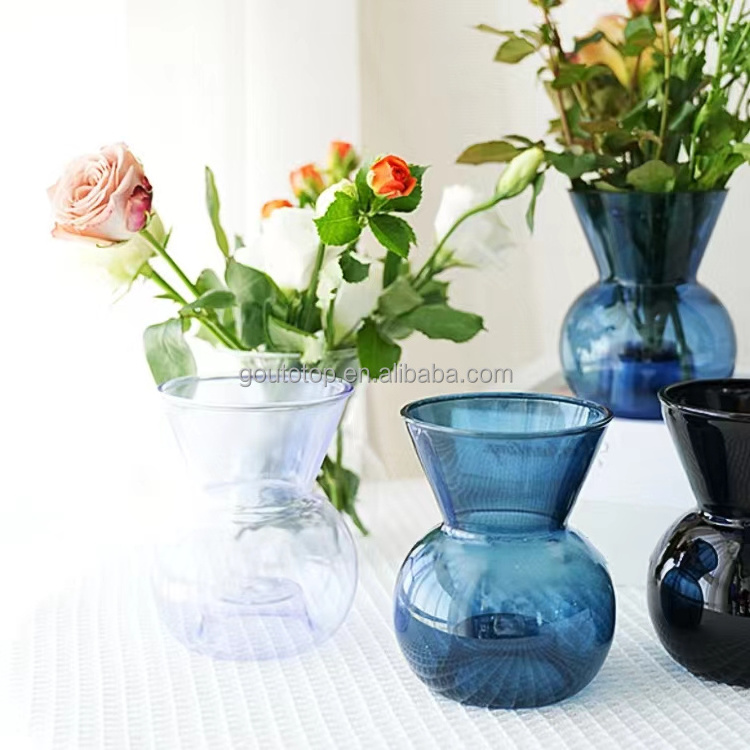 Simple glass vase Nordic living room porch desktop counter decoration flower arrangement glass crafts