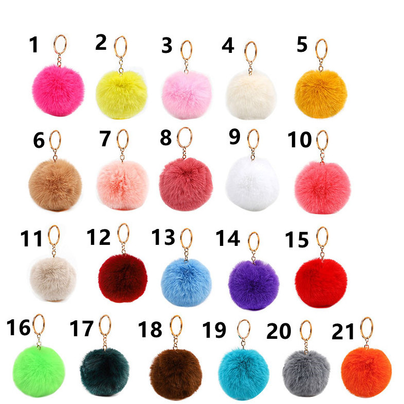 2024 Wholesale bag accessories lovely puffs key chain key chain fluffy key chain custom