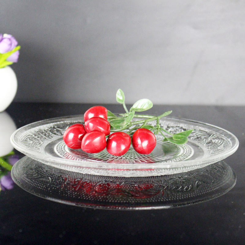 Plates Wedding Food Container Vintage Customized Logo Clear Service Plate for Fruit Round Shape Dishes Factory Price Glass 3days