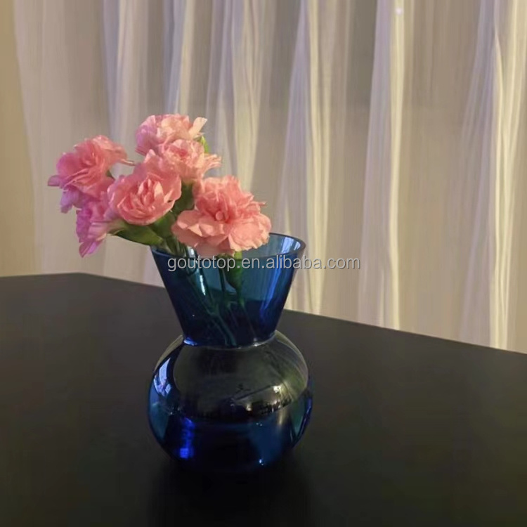 Simple glass vase Nordic living room porch desktop counter decoration flower arrangement glass crafts