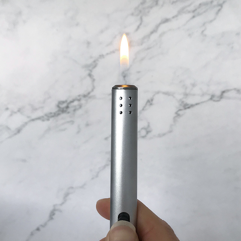 Custom Logo Candle Gas Lighters Windproof Butane Refillable Gas Torch Lighter Long Candle Lighter For Kitchen BBQ