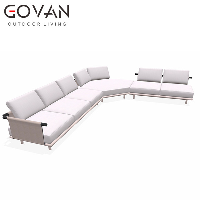 Modern leisure patio furniture sets hotel villa outdoor garden aluminum and outdoor belt rope woven composition sofa