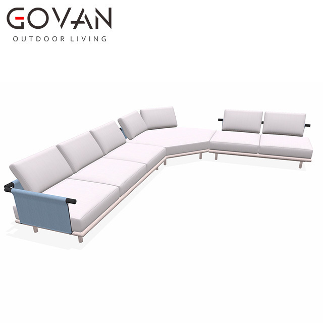 Modern leisure patio furniture sets hotel villa outdoor garden aluminum and outdoor belt rope woven composition sofa