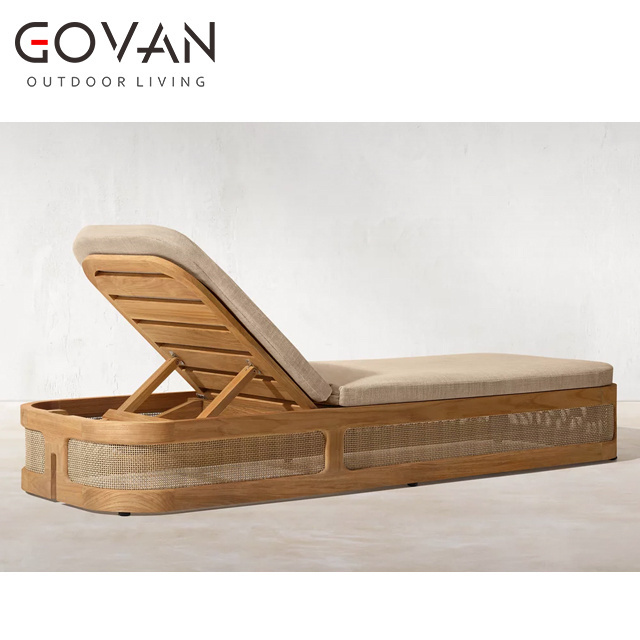 Modern Style Outdoor Furniture Outdoor Chaise Lounge Must-have Solid Teak Outdoor Chaise Lounge Chair