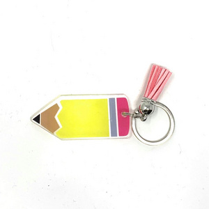 Low Price Customize Acrylic Pencil Keychain for Teacher Appreciation Gift