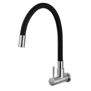 2022 Wall Faucet Black Tap Silicone Faucet Flexible Kitchen Faucet SUS304 Kitchen Sink Cold Tap