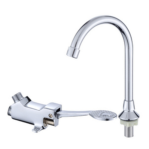 Grifo Single Hole Foot Pedal Valve Faucet Vertical Basin Switch Foot Operated Faucet for Hospital Sink Tap Home