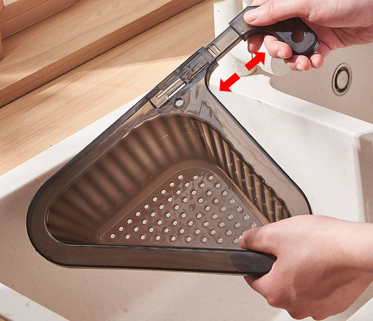 New Punch-free Kitchen Faucet Wash Basin Triangular Drain filtration residue storage Basket Sink rack