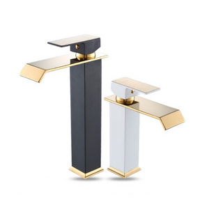 Luxury Tap Bathroom Basin Faucet SUS304 Vessel Sink Water Tap Mixer Gold Black Vanity Hot Cold Faucet