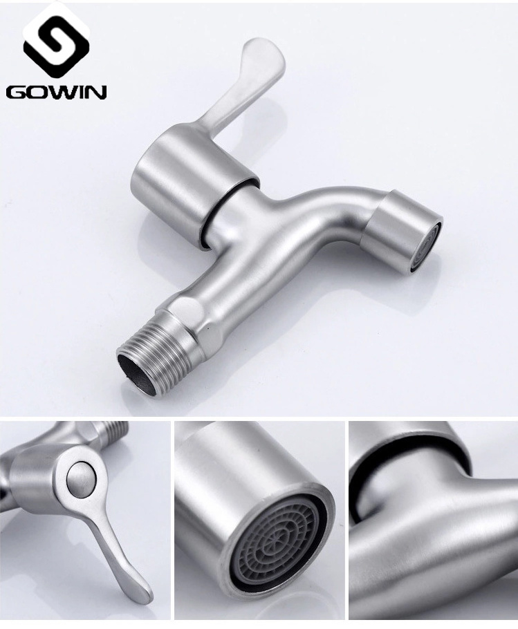 BIB TAP Stainless Steel Washing Machine Adapter Connector Bathroom Faucet Wall Mounted SUS304 Washing Tap