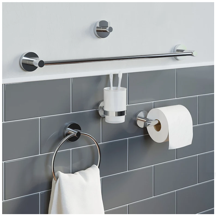 Hot Sell Bathroom Hardware Set Chrome Bathroom Accessories Set  24 Inches Adjustable Bathroom Towel Rack