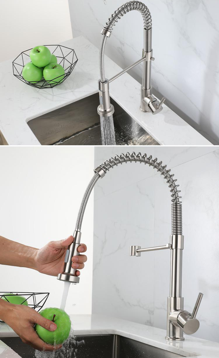 Black Pull Out Kitchen Faucet grifo Spring Faucet SS304 Multifunction Water Tap Kitchen Sink Faucet Mixer Tap