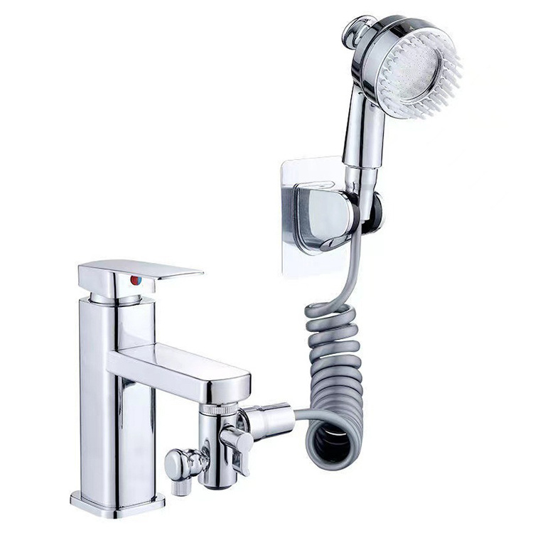 Laundry Bathroom Kitchen Hand Shower Sink Hose Sprayer Shower Head Attaches To Tub Faucet Dog Bathing Hose Shower Set