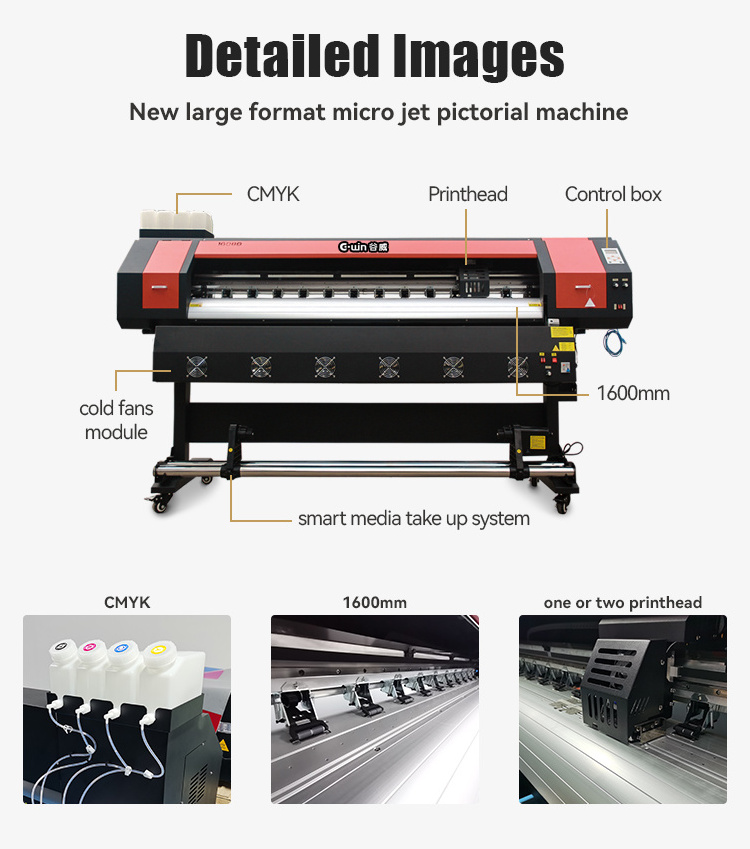 1.6m1.8m3.2m Banner  Advertisement Printing Machine xp600/i3200 print head Large Format Poster Canvas Vinyl Eco Solvent Printer