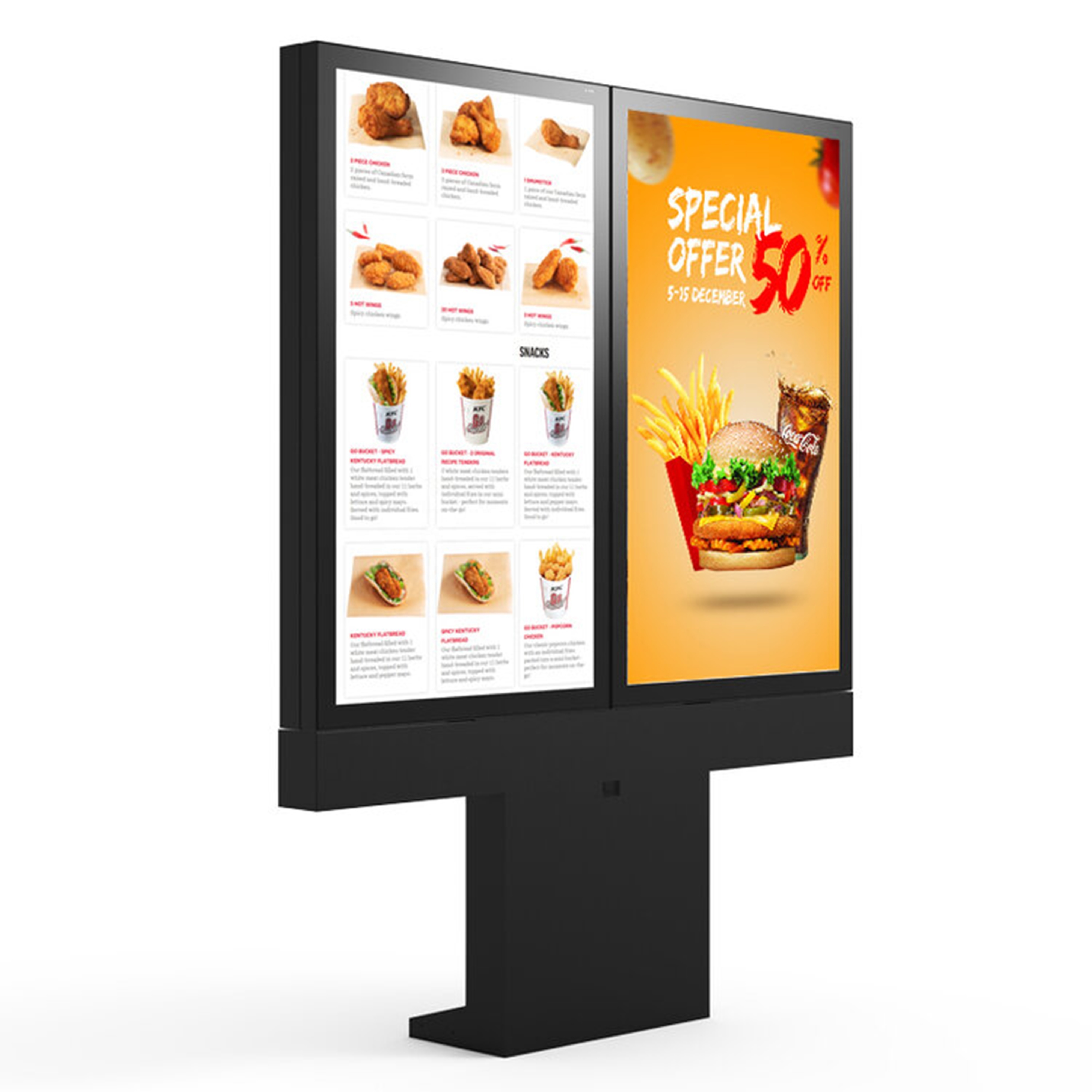 Outdoor Capacitive LCD Display Panels Big Display LCD splicing screen Restaurant menu outdoor lcd Signs waterproof