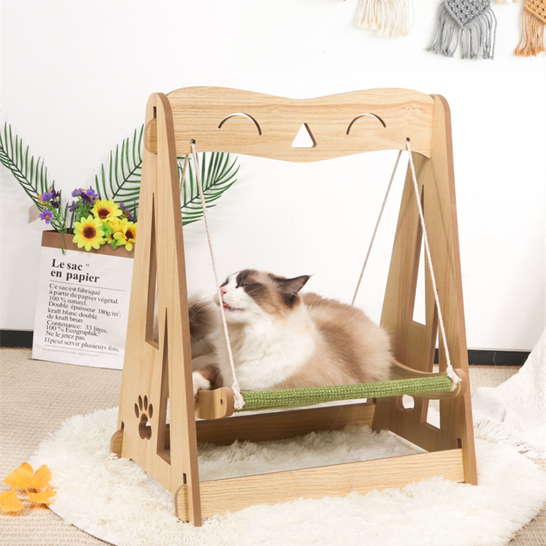 Multi Style Wooden Cat Hammock Sturdy Cat Swing Suitable for Medium and Large Cats