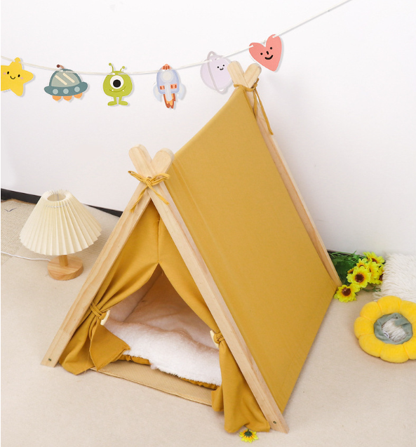 Best Selling Washable Pet Teepee with Cushion for Dogs and Cats Cozy Pet Nest Cave