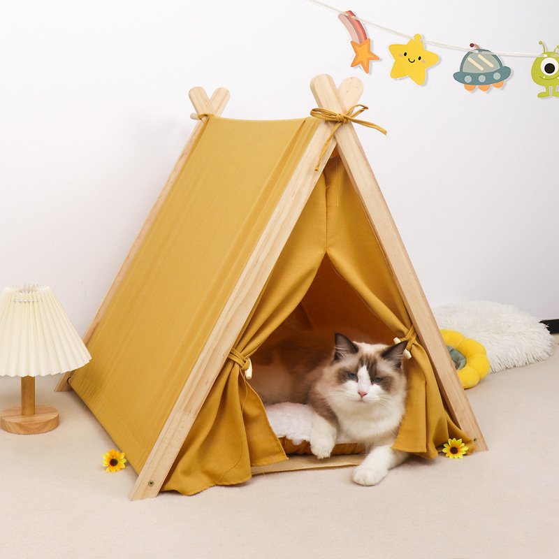 Best Selling Washable Pet Teepee with Cushion for Dogs and Cats Cozy Pet Nest Cave