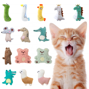 Wholesale Animal Shaped Stuffed Cat Chew Toy Interactive Catnip Toys