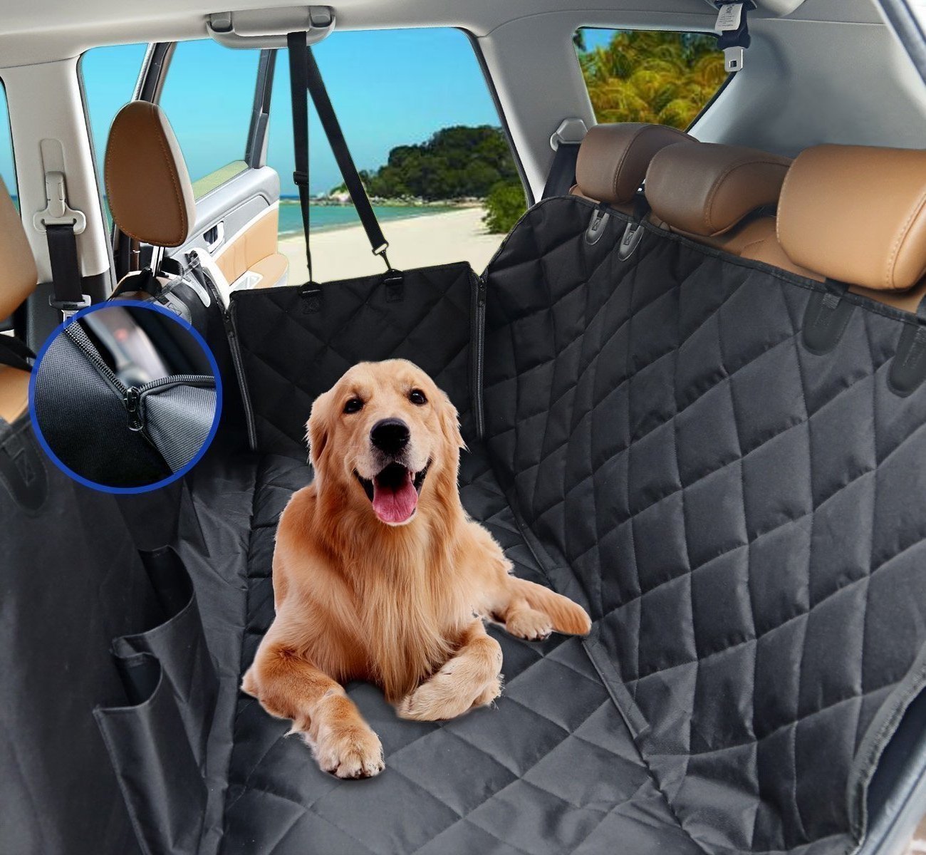 Durable Waterproof Dog Car Seat Cover for Back Seat Scratchproof Car Dog Hammock