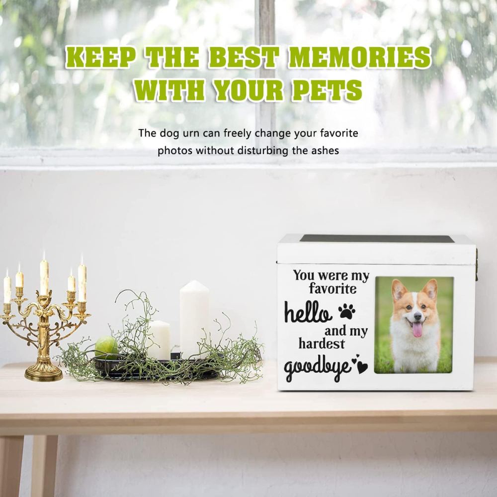 Custom Pet Memorial Urns Keepsake Cat Dog Ashes Cremation Urn with Photo Frame