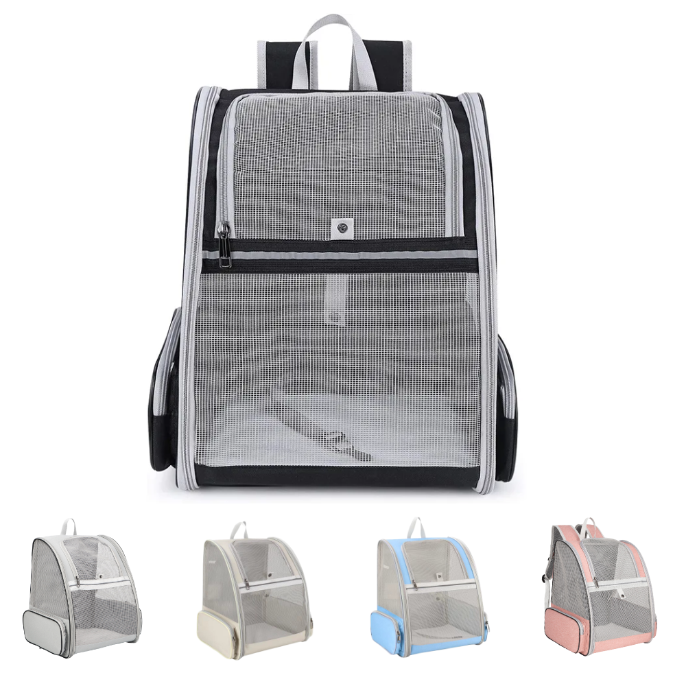 Breathable Mesh Cat Dog Carrier Bag Portable Airline Approved Pet Carrying Backpack