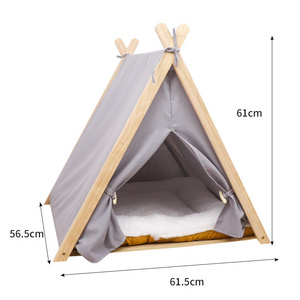 Best Selling Washable Pet Teepee with Cushion for Dogs and Cats Cozy Pet Nest Cave