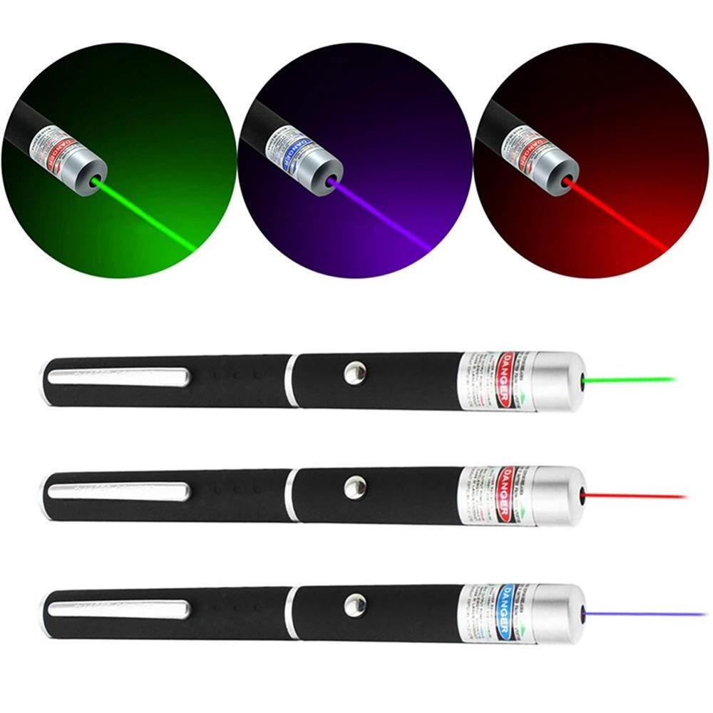 Red Green Purple Interactive LED  Cat Laser Pointer Pen Powered by 2 AAA Battery