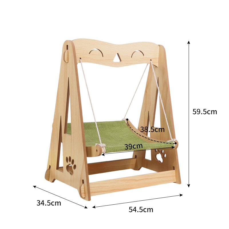 Multi Style Wooden Cat Hammock Sturdy Cat Swing Suitable for Medium and Large Cats