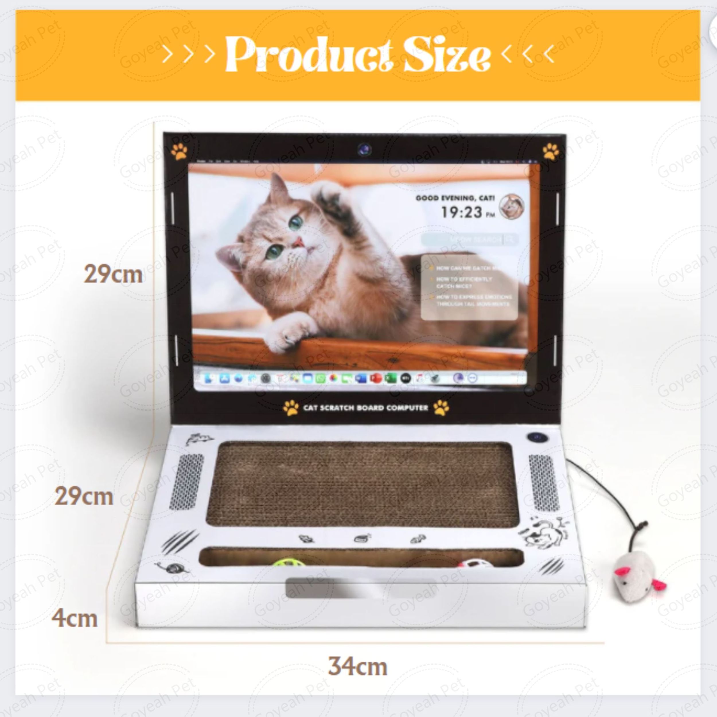 Interactive Laptop Cat Scratching Board Computer Shaped Thicken Corrugated Cat Cardboard