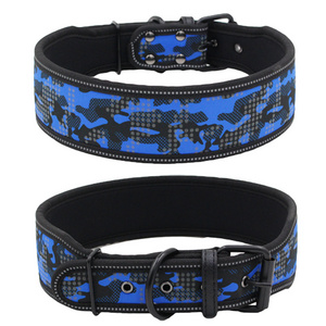 Wholesale Adjustable Tactical Dog Collar Reflective Camo Dog Collar