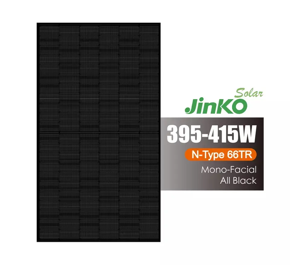 Jinko All Black 395W 400W 405W 410W 415W Tiger N-Type 66TR 395-415 Watt Solar Panels