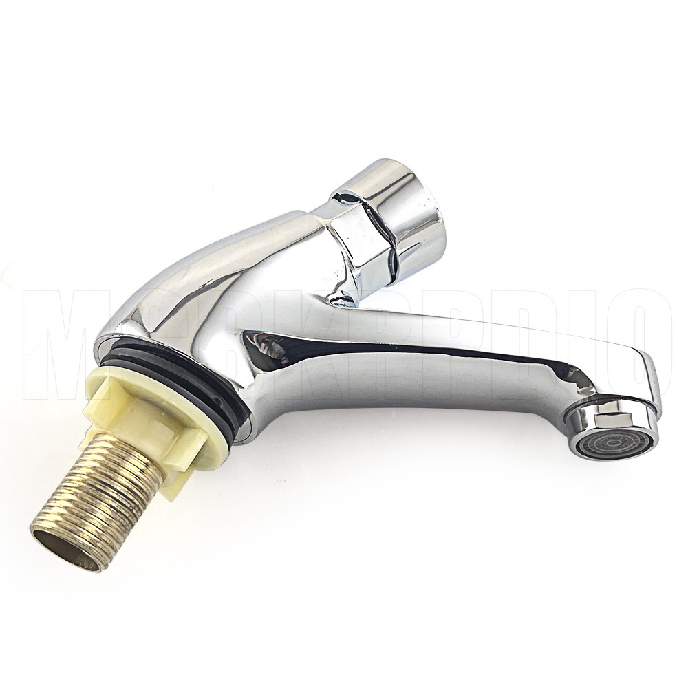 Push button self closing time delay valve basin faucet for public bathroom kitchen