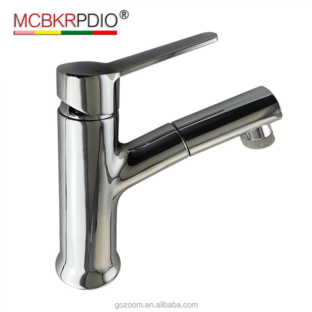 MCBKRPDIO BASIN Faucet Pull Out Brushed Nickel Single Handle Utility Prep Wet Commercial Modern Faucet Low Arc Outdoor