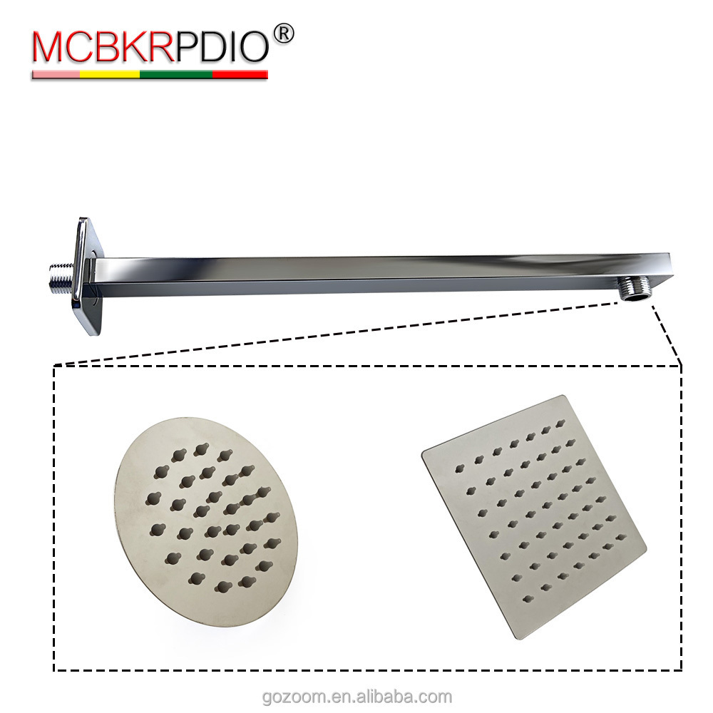 MCBKRPDIO Pop Sanitary Ware Matte Chrome Shower Faucet Set Bathroom Rainfall Shower System with Stainless Steel Metal Showerhead