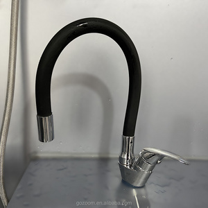 MCBKRPDIO Black Kitchen Faucets Single Handle High Arc Sink Faucet Swivel 360 Degree Zinc Kitchen Sink Faucet for Kitchen Sink