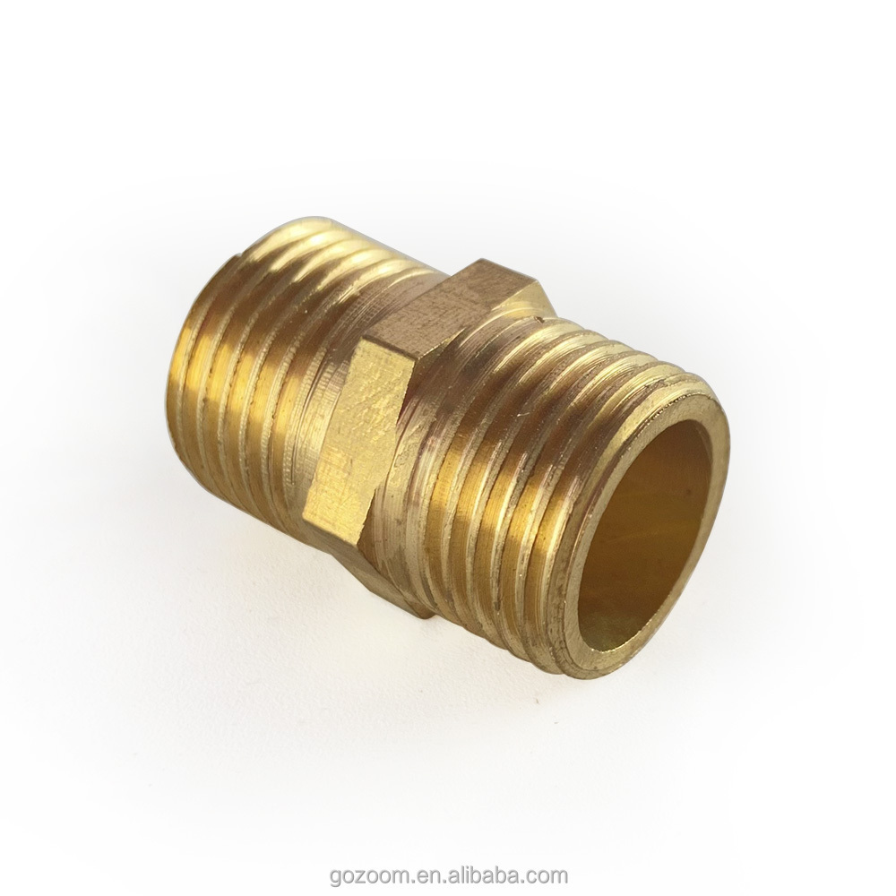 Brass Garden Hose Adapter Double Male Quick Connector 1/2 Inch Solid Brass