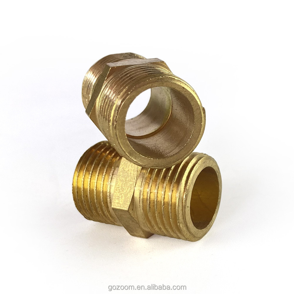 Brass Garden Hose Adapter Double Male Quick Connector 1/2 Inch Solid Brass