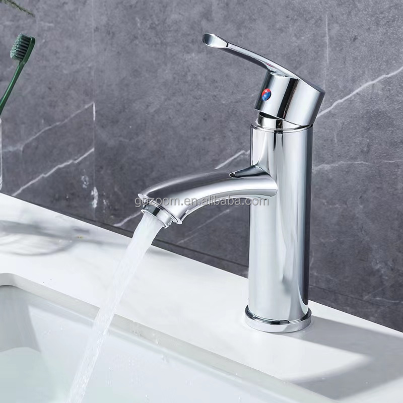 Single hole hot and cold washbasin faucet Zinc alloy mixed water washbasin faucet manufacturer