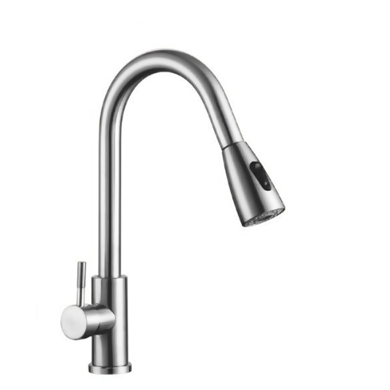 Hot Sales single handle pull out kitchen sink stainless steel faucet Nickel 360 Degree Swivel Spout Kitchen Sink Faucet