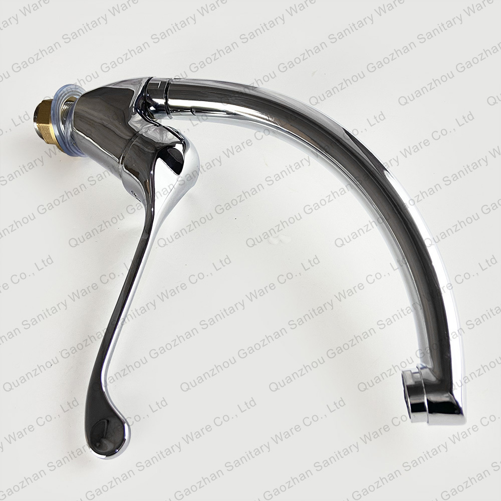 MCBKRPDIO Gooseneck Double Spout Kitchen Faucet Kichen Faucet Single Handle Hot Cold Water Single Hole Metered Faucets Modern