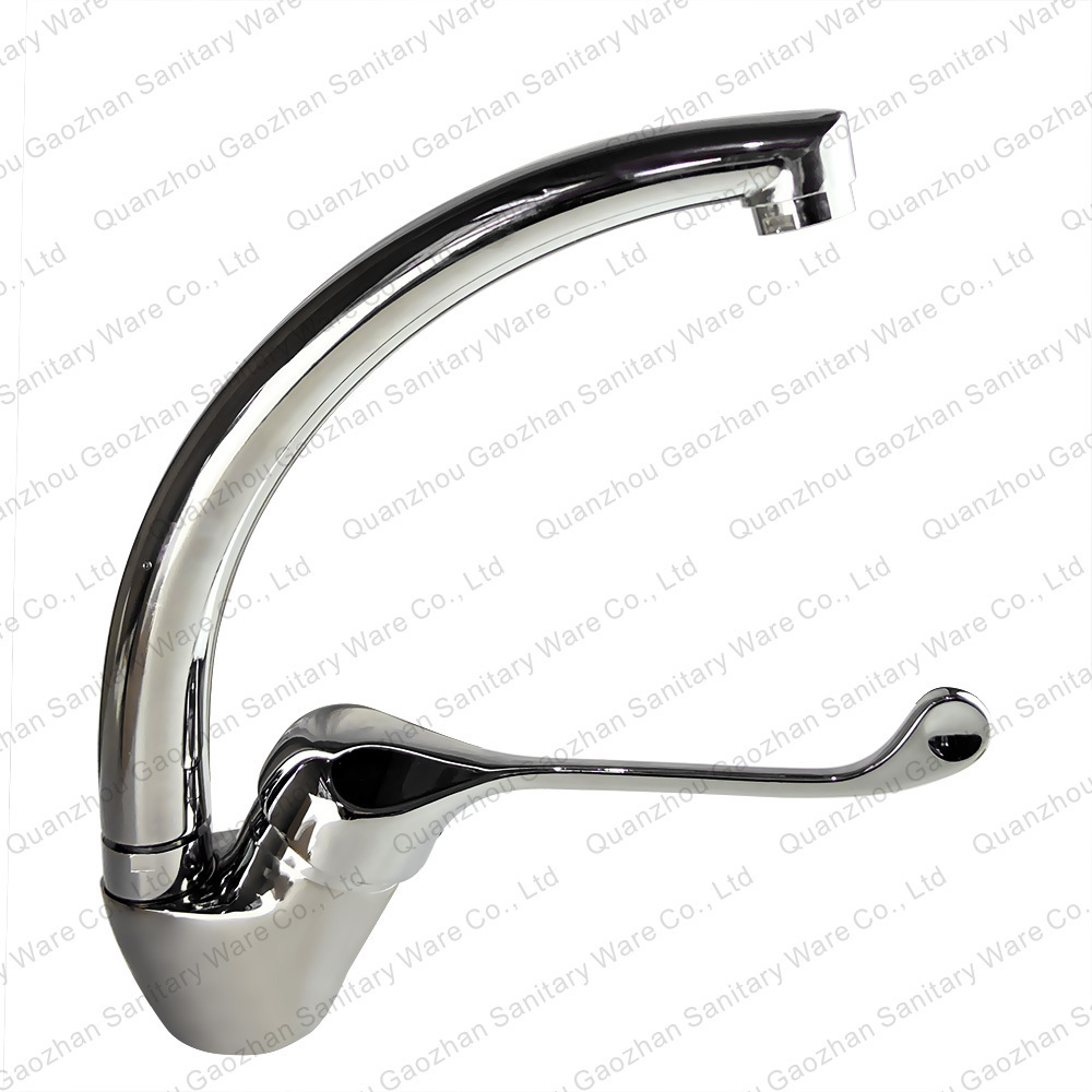 MCBKRPDIO Gooseneck Double Spout Kitchen Faucet Kichen Faucet Single Handle Hot Cold Water Single Hole Metered Faucets Modern