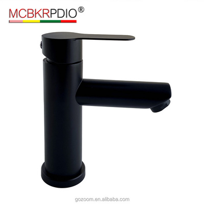 Matte Black Bathroom Sink Faucet Stainless Steel SUS304 Single Handle Single Hole Vanity Mixer Tap Basin Faucet